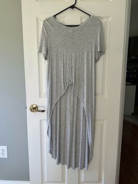 Forever 21 Light Grey Tie-Front Top